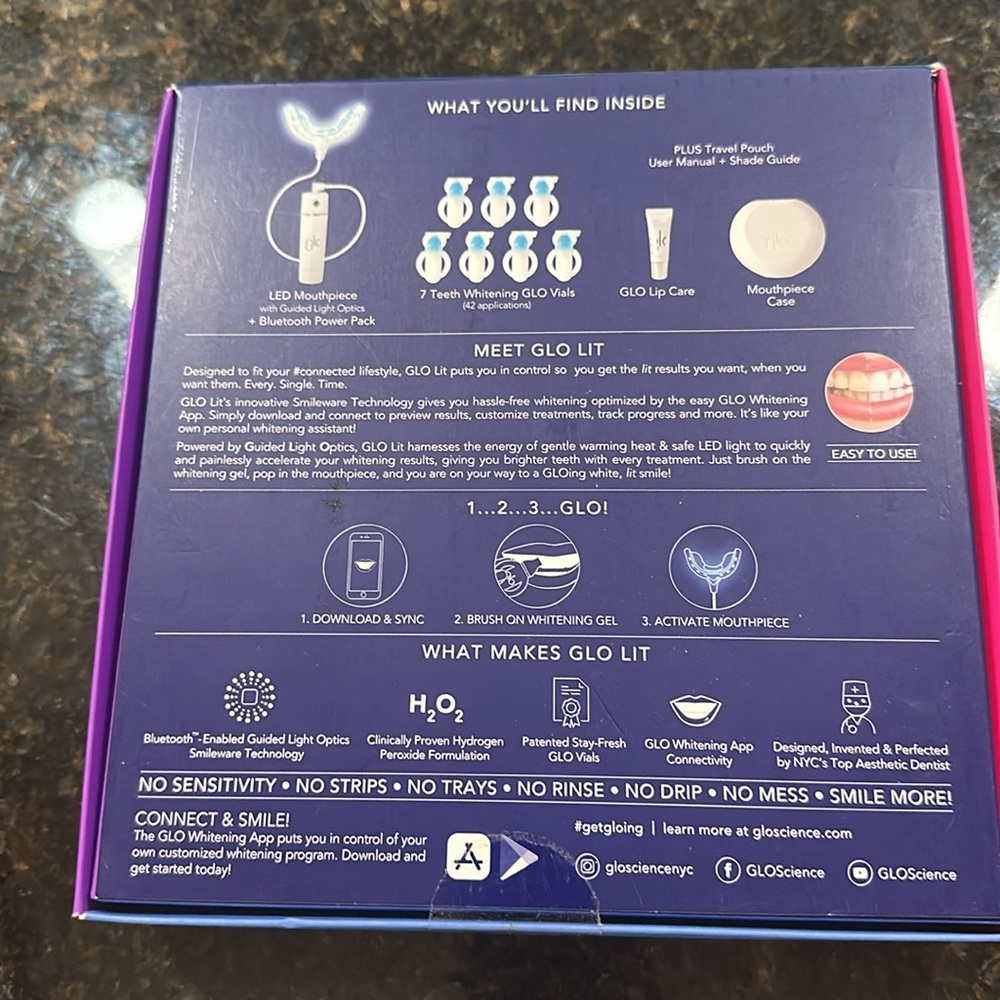 Glo Lit Teeth Whitening Tech Kit New Never Used - Picture 2 of 4